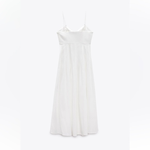Zara POPLIN MIDI DRESS. White. Size XL. New with Tags. - Picture 6 of 7